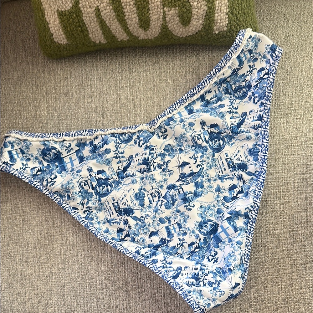 Blue and White Bikini Bottom - Picture 3 of 4